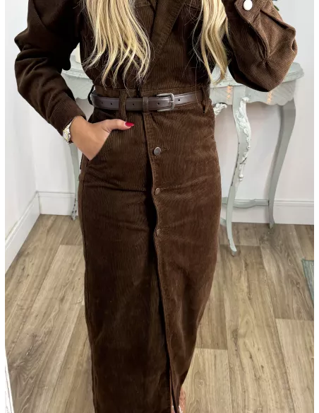 Vestido de pana chocolate