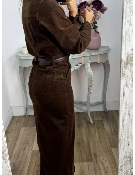 Vestido de pana chocolate