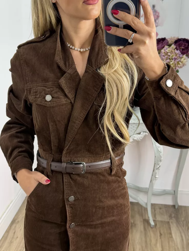 Vestido de pana chocolate