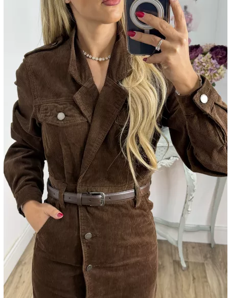 Vestido de pana chocolate