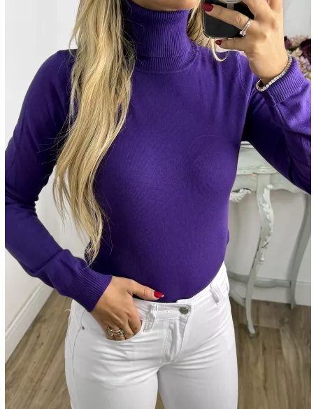 Jersey Deep cuello alto morado