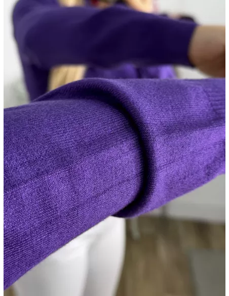 Jersey Deep cuello alto morado