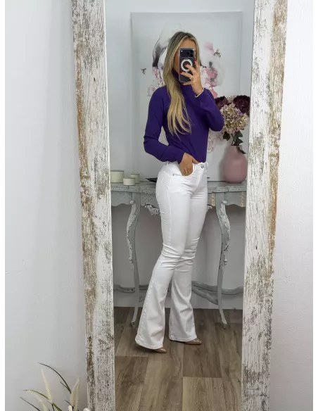 Jersey Deep cuello alto morado