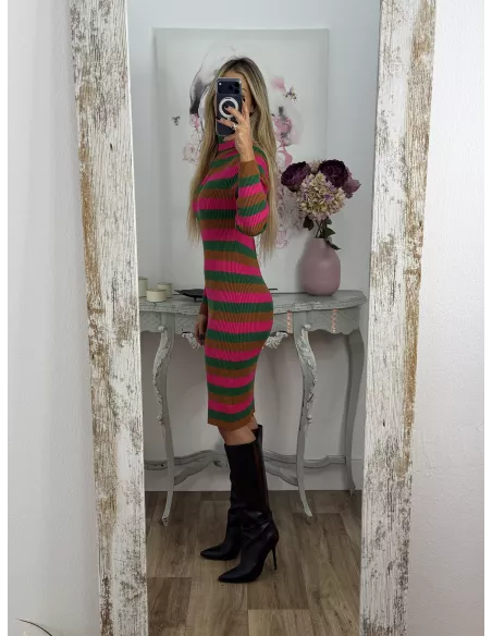 Vestido Canalé rayas punto