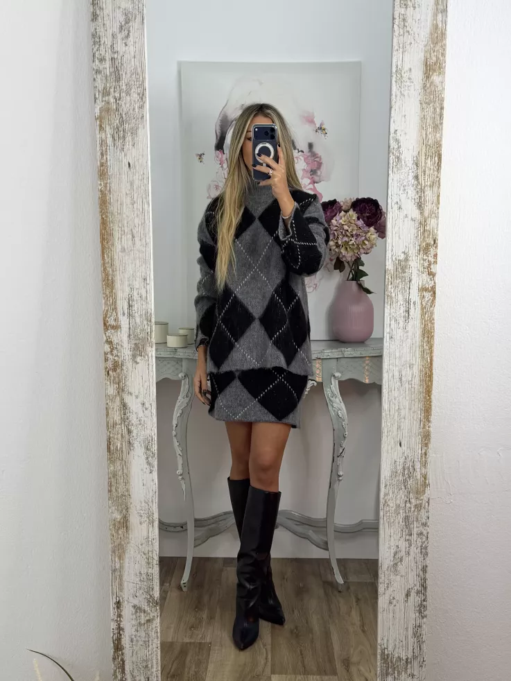 Conjunto de rombos gris y negro