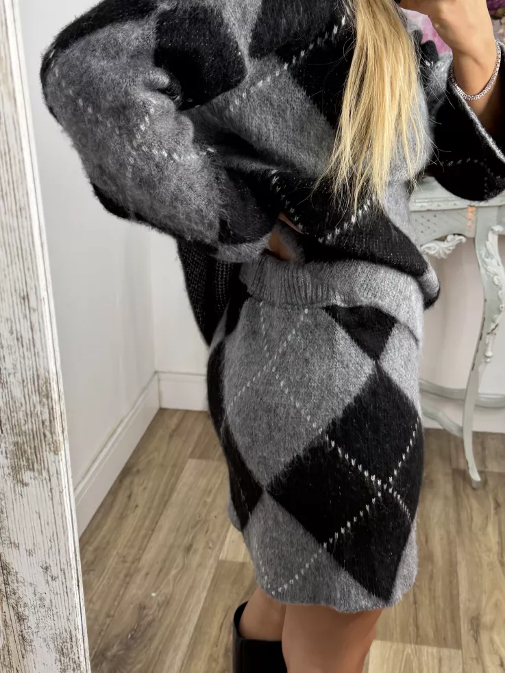 Conjunto de rombos gris y negro