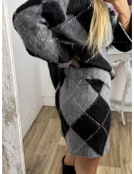 Conjunto de rombos gris y negro