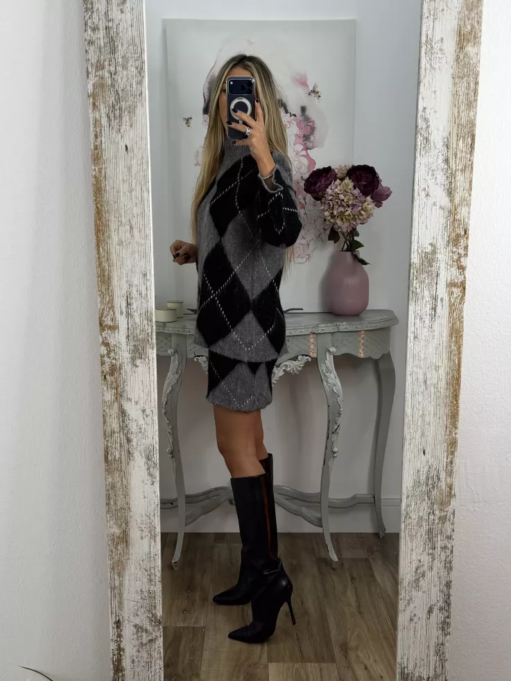 Conjunto de rombos gris y negro