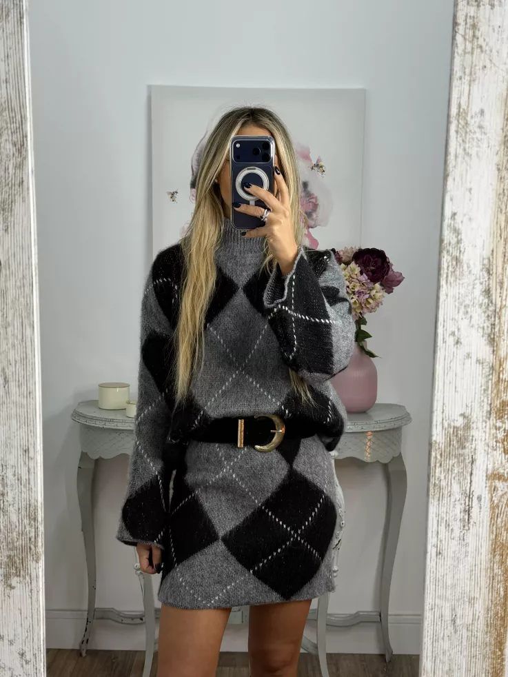 Conjunto de rombos gris y negro