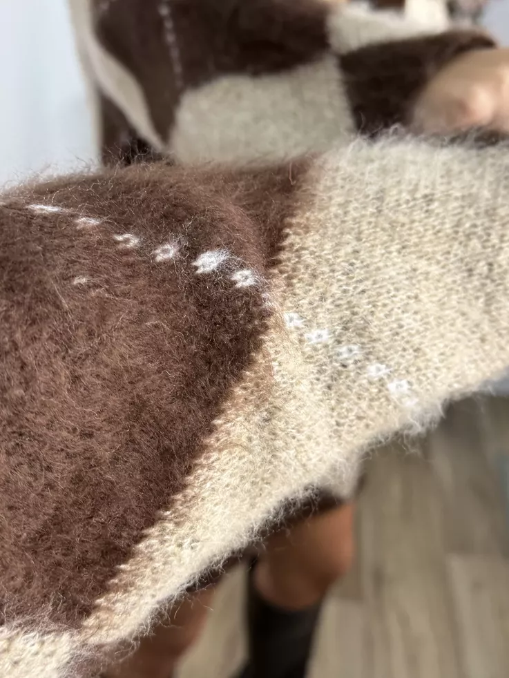 Conjunto de rombos choco y beige