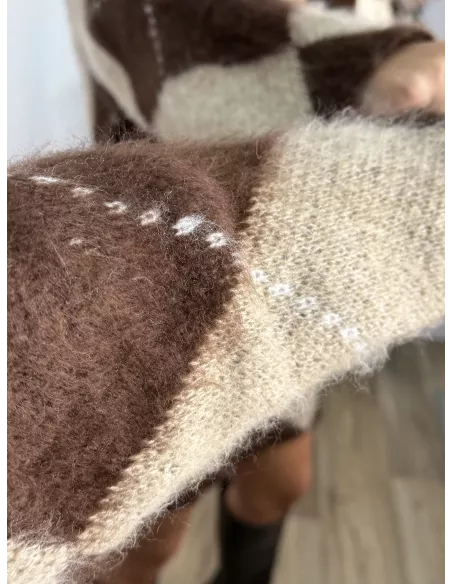 Conjunto de rombos choco y beige