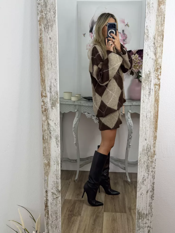 Conjunto de rombos choco y beige