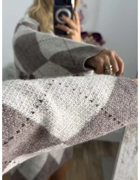 Vestido Cande rombo beige