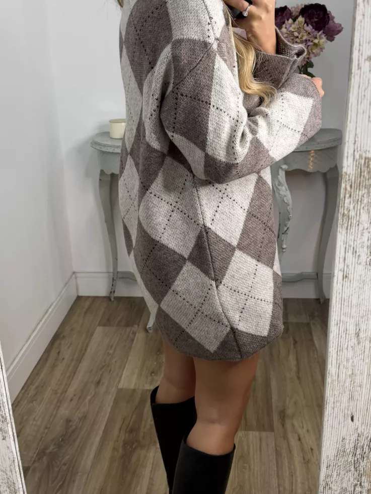 Vestido Cande rombo beige