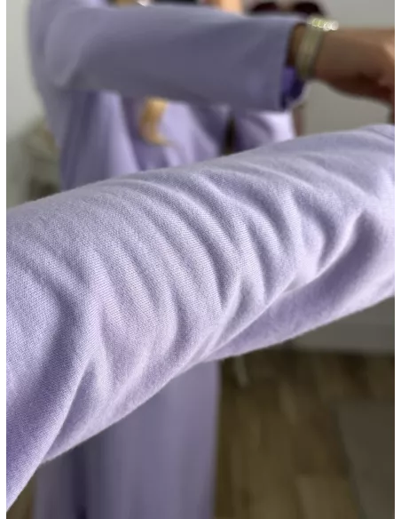 Vestido Adelaida cuello pico malva