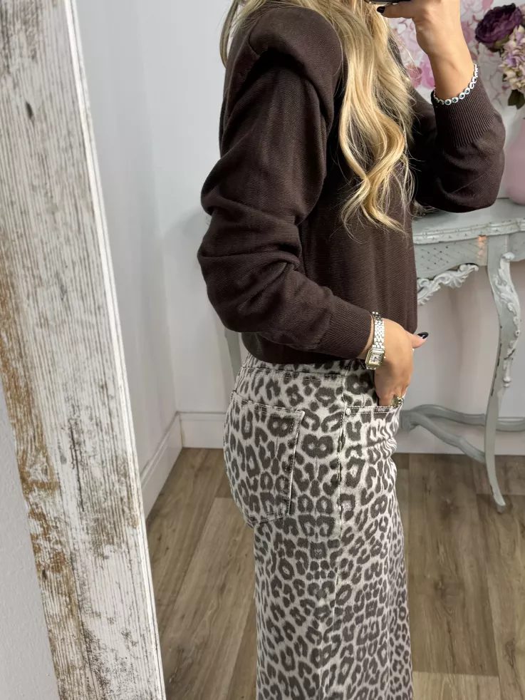 Jersey Trendy Hombreras marrón