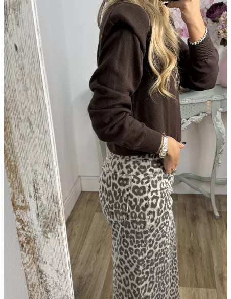 Jersey Trendy Hombreras marrón