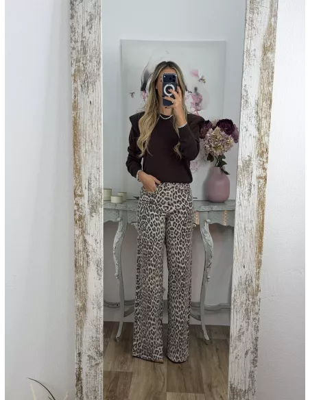 Jersey Trendy Hombreras marrón