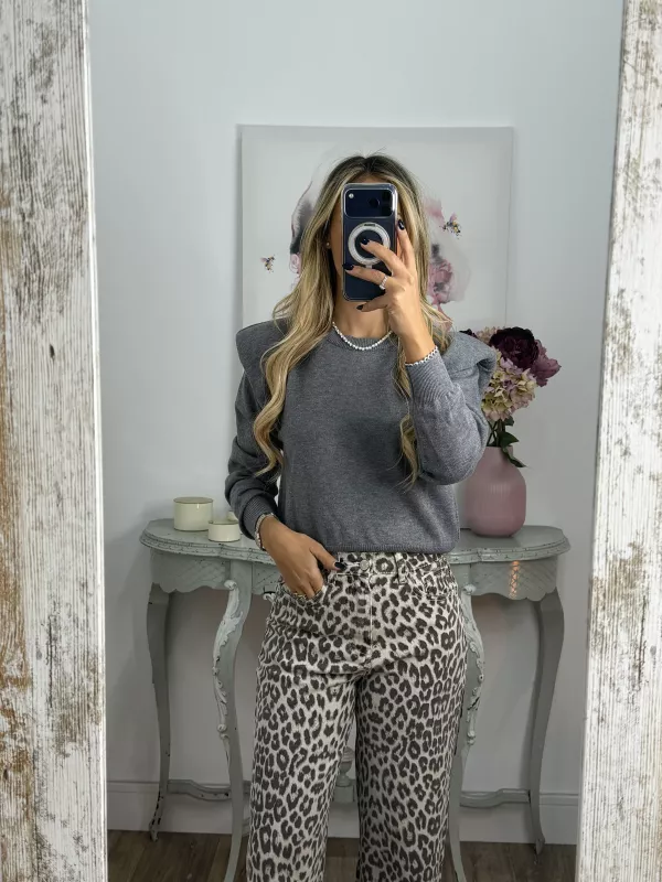 Jersey Trendy Hombreras gris