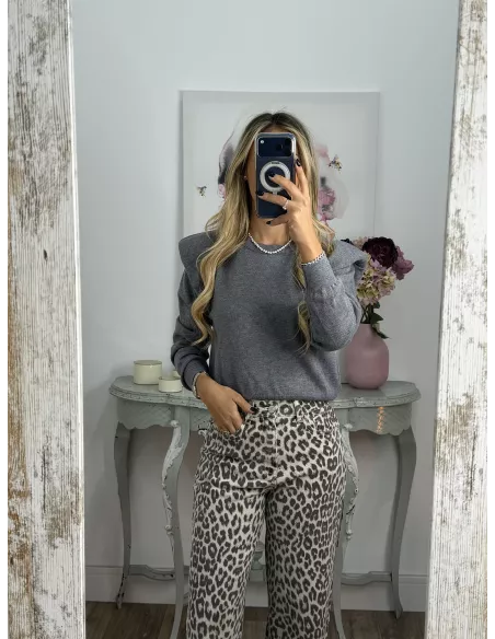 Jersey Trendy Hombreras gris