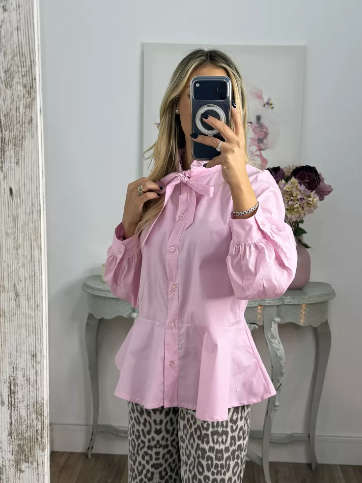 Camisa Amber peplum rosa