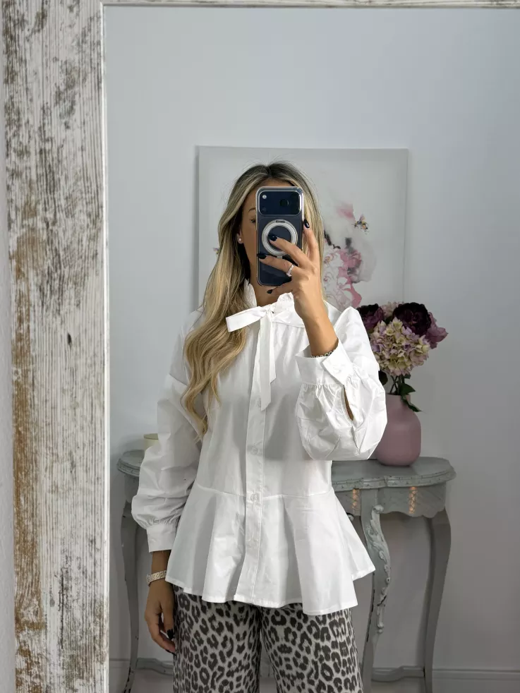 Camisa Amber peplum blanca