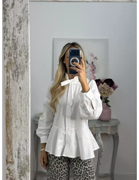 Camisa Amber peplum blanca
