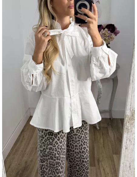Camisa Amber peplum blanca