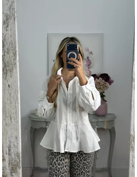 Camisa Amber peplum blanca