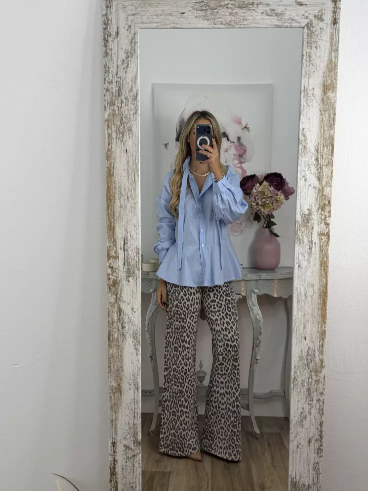 Camisa Amber peplum celeste