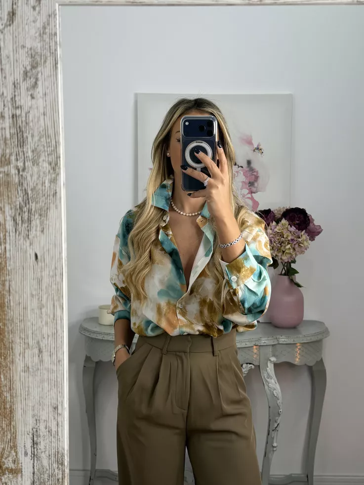 Camisa Tese tonos verde