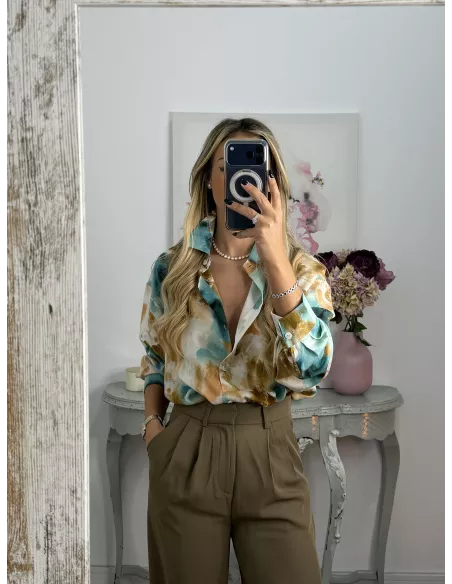 Camisa Tese tonos verde