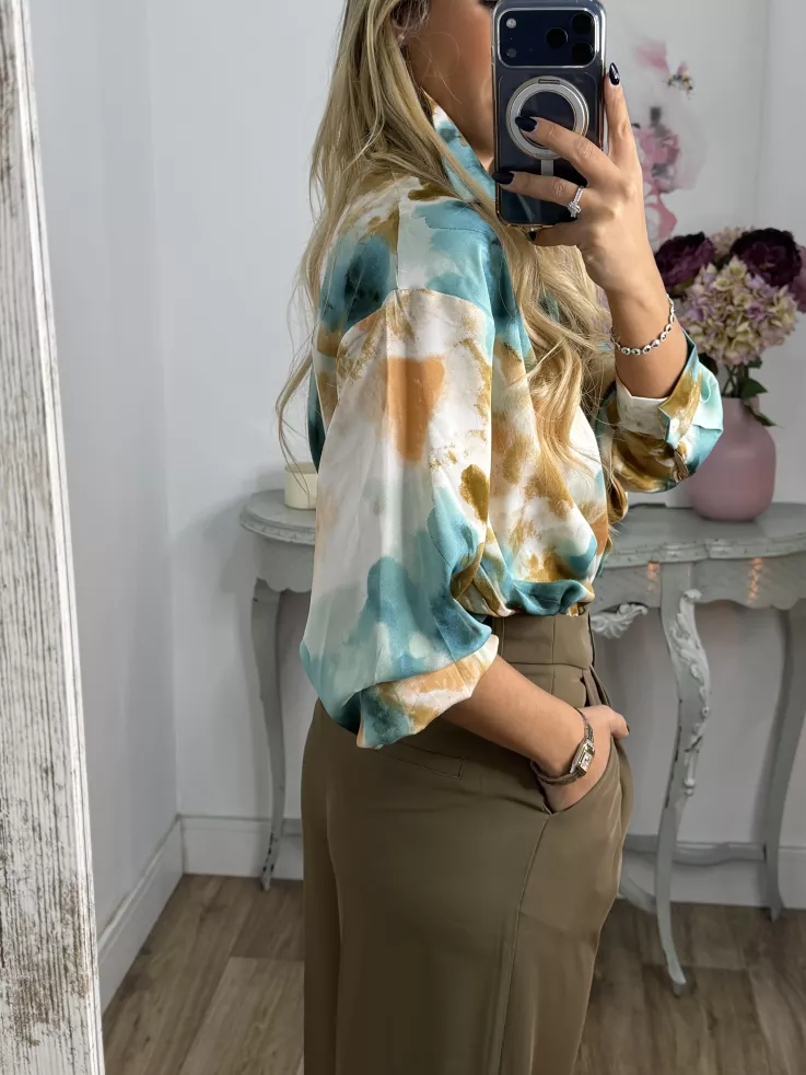 Camisa Tese tonos verde