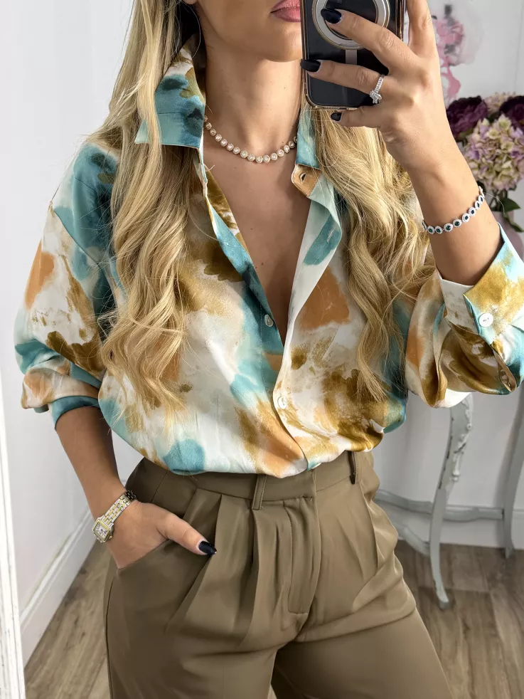 Camisa Tese tonos verde