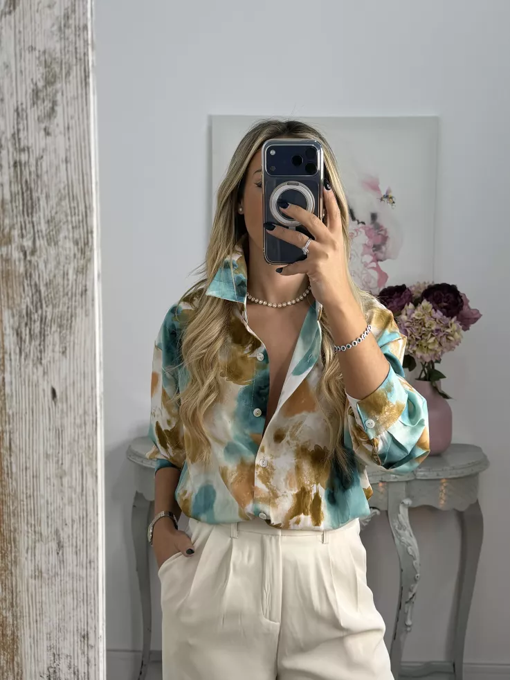 Camisa Tese tonos verde