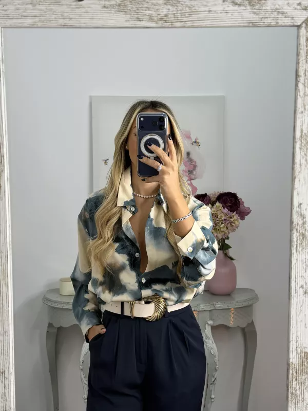 Camisa Tese tonos azul