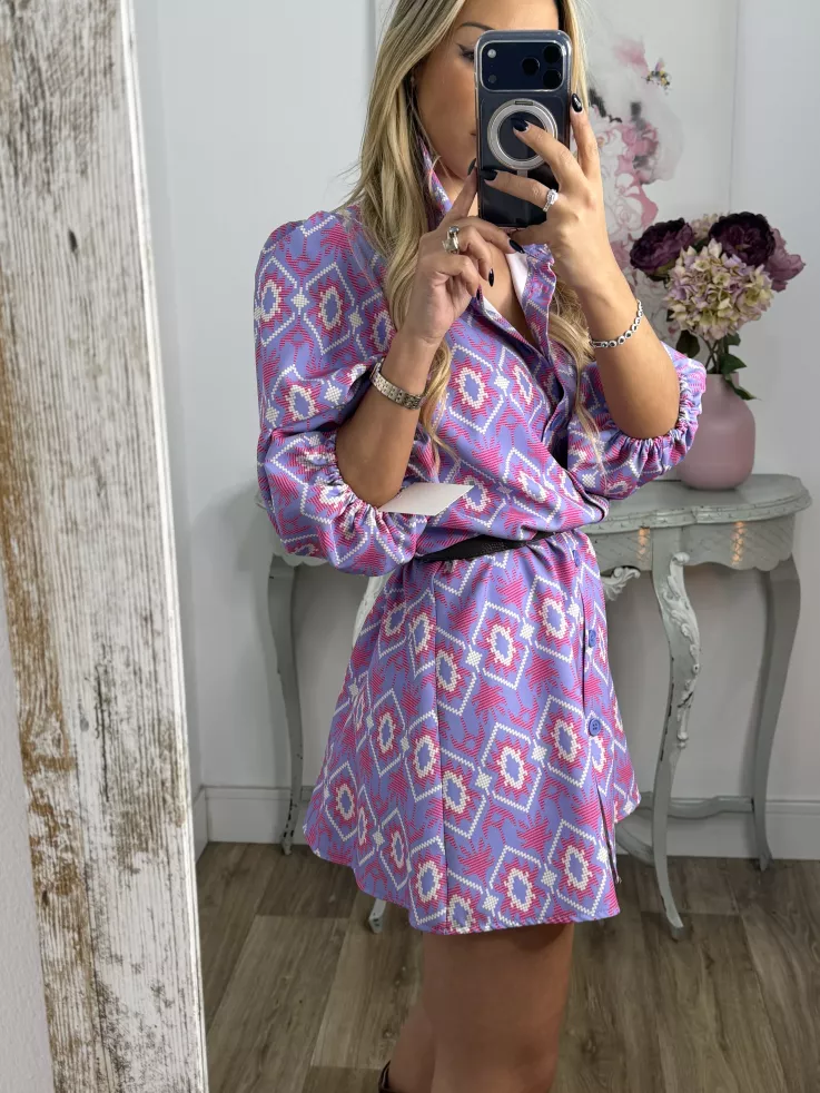 Vestido Victoria morado con rosa