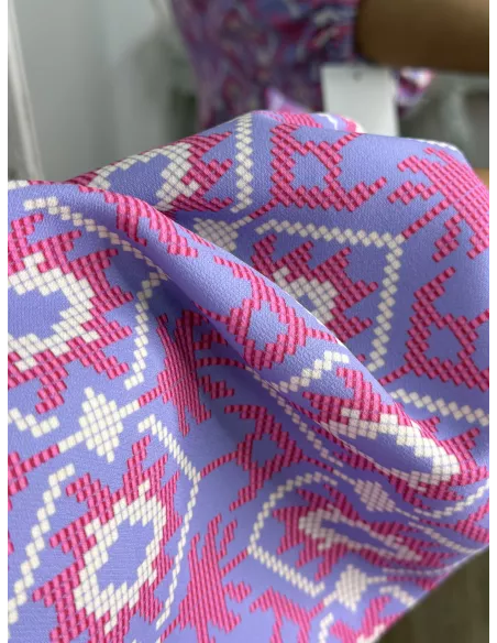 Vestido Victoria morado con rosa