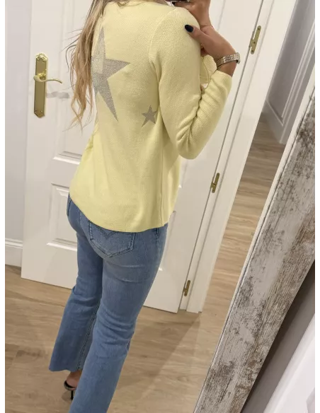 Jersey amarillo estrella en la espalda
