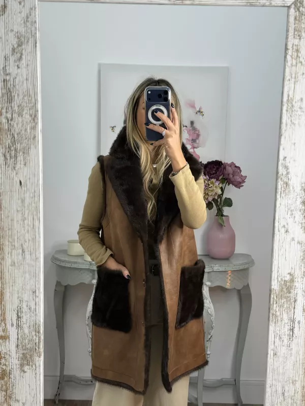 Chaleco reversible choco