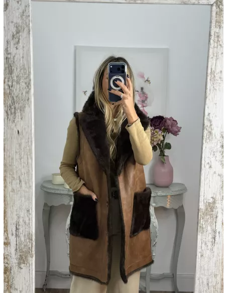 Chaleco reversible choco