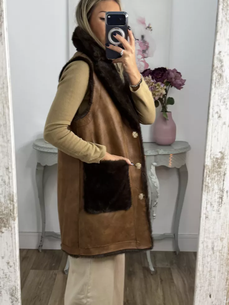 Chaleco reversible choco