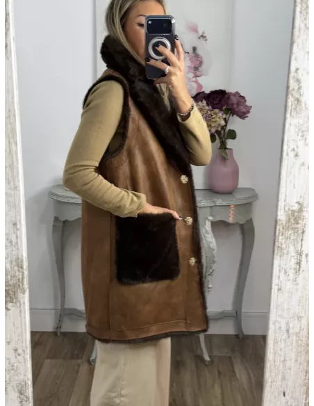 Chaleco reversible choco