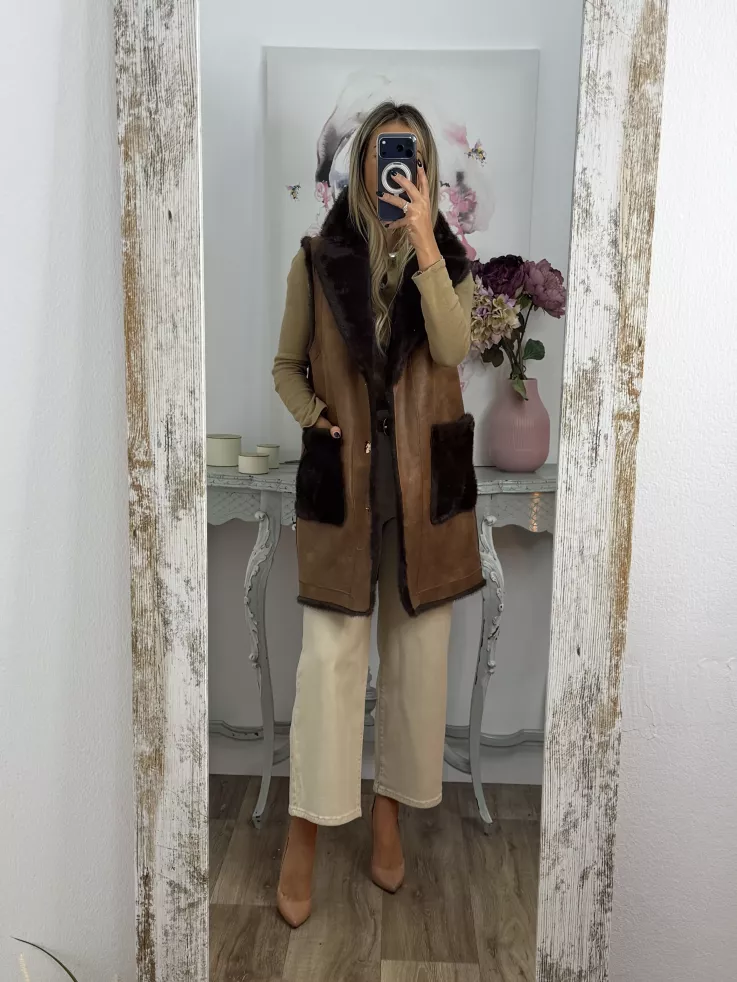 Chaleco reversible choco