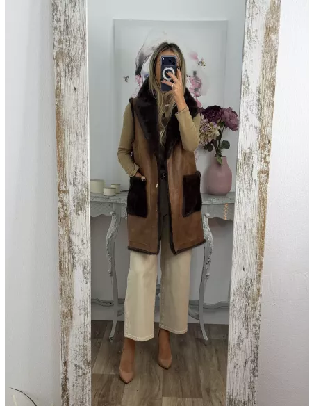 Chaleco reversible choco