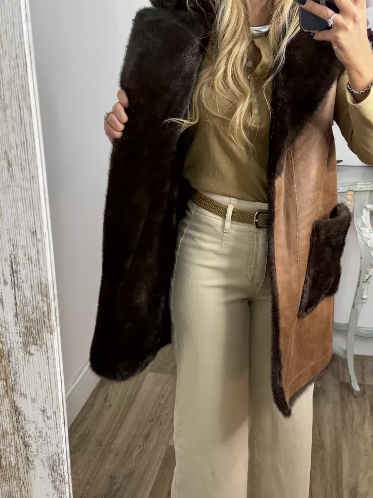 Chaleco reversible choco