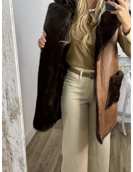 Chaleco reversible choco