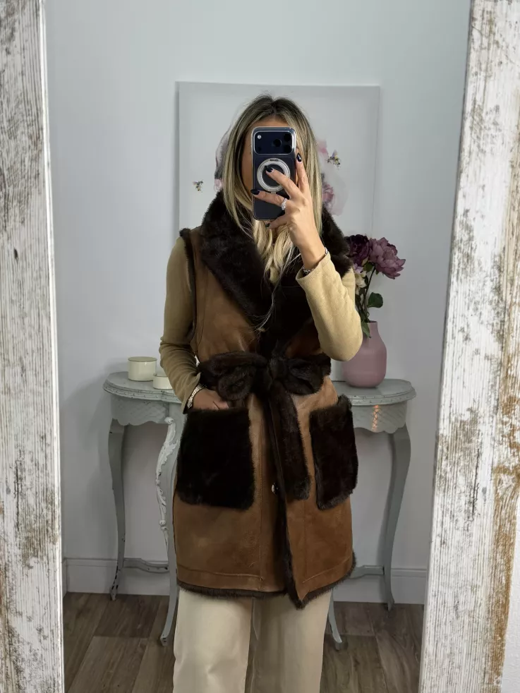 Chaleco reversible choco