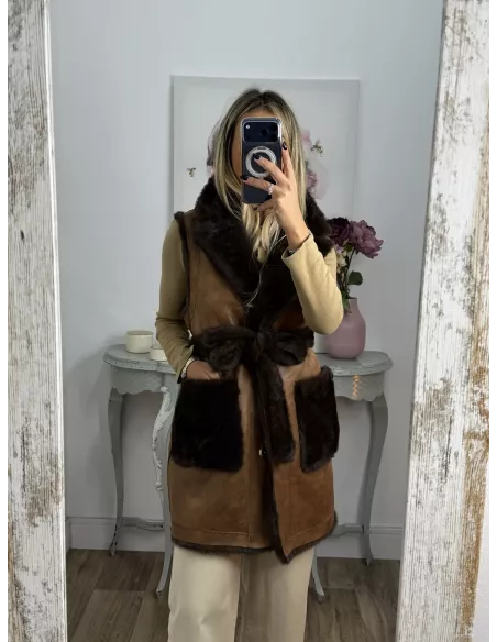 Chaleco reversible choco