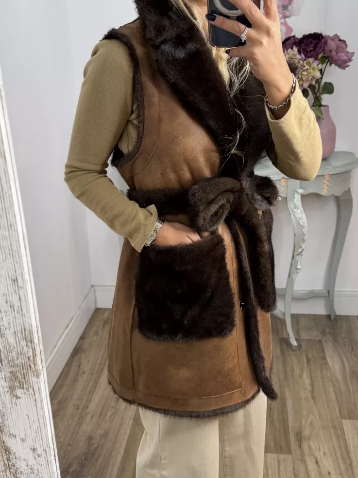 Chaleco reversible choco